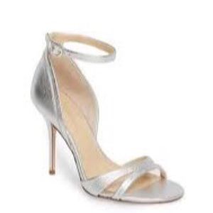 Vince Camuto Imagine Ankle Strap Heels Stiletto Silver Size 9 NEW $179.95